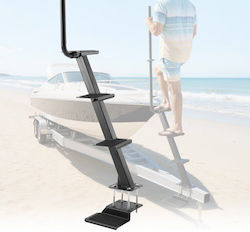 Vevor Boat Trailer Steps 4-step Heavy-duty Boat Trailer Steps Handle Non-slip Surface 3 Mounting Angle Options Steel Ladder 76.2 X 76.2/76.2 X 127/101.6 X 101.6 Mm Frame Bottom Mounting