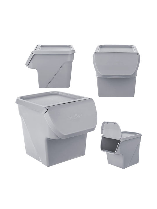 Kadax General Use Vase with Lid Plastic Gray 26.5x26x33cm