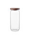 Kadax Glass Food Jar for Pasta Tea Sugar Cereals Coffee with Lid Transparent 950ml 1 Piece