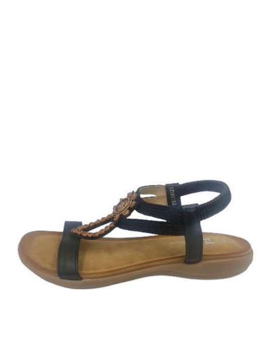 Zak Damen Flache Sandalen Schwarz