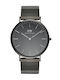 Daniel Wellington Ανδρικό Ρολόι Μπαταρίας με Μαύρο Μεταλλικό Μπρασελέ