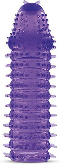 Purple Textured Penis Extension Sleeve Toyz4lovers Bestseller Stretchy Phallic Extension Sleeve Purple 16cm