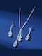 By Queen Elegant Crystal Necklace Earrings Shiny Stones