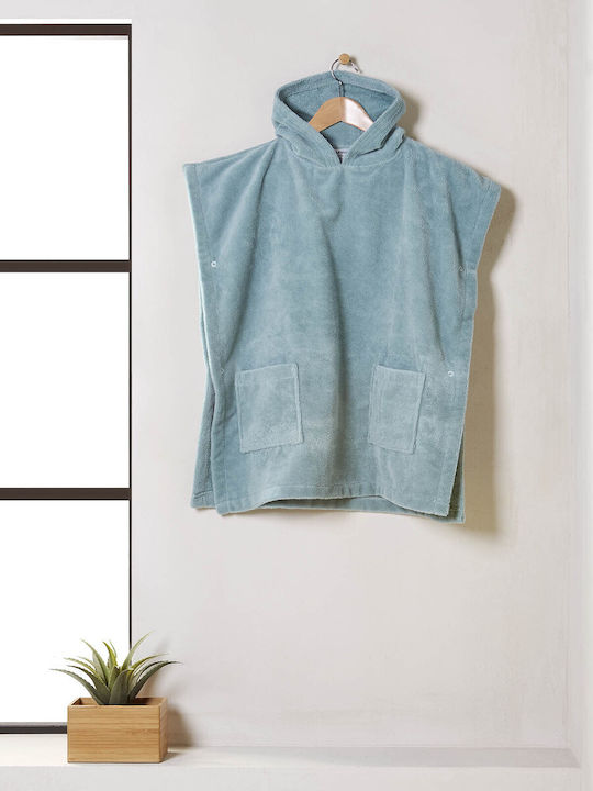 Cannon Kid's Poncho Bathrobe 5-10 E Nile Blue