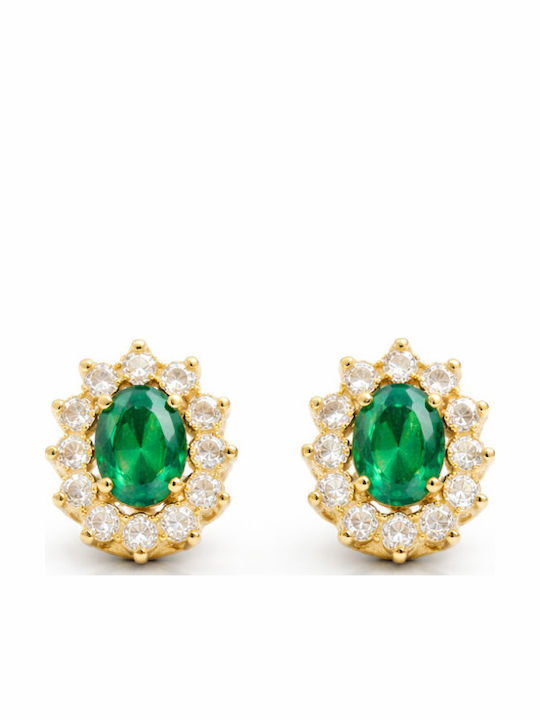 Atofio Kosmima Green Rosette Earrings