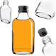 100ml Flask Bottle Black Cap 1 Pc