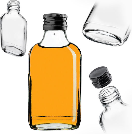 Kadax Wein-/Getränkeflaschen 100ml Schwarze Kappen 10 Stück
