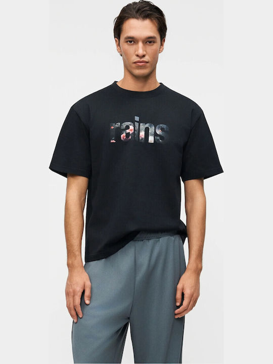 Rains Kurzarm T-Shirt Schwarz