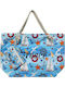 Stoff Strandtasche Mit Brieftasche Blau