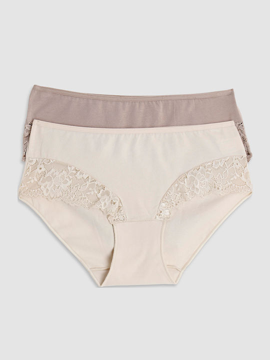 Midi Damen-Slips 2Pack mit Spitze