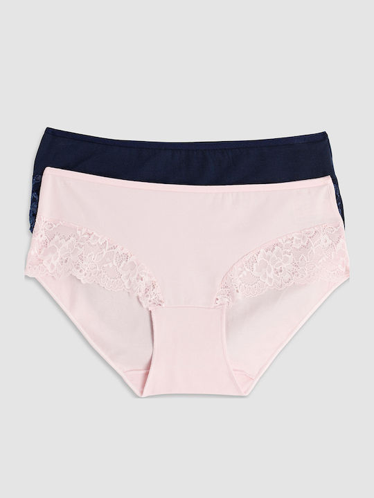 Cotonella Midi Damen-Slips 2Pack mit Spitze