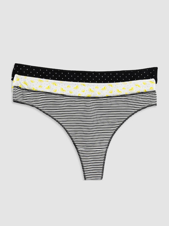 Cotonella Βαμβακερά Γυναικεία String 3Pack