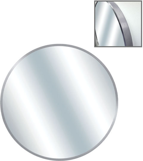 Marhome Wall Mirror With Silver Aluminum Frame Diameter 60cm
