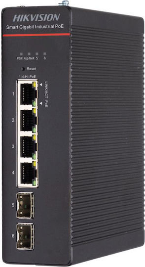 Hikvision DS-3T1506HP-SI-4P2F Switch Gestionat L2 PoE cu 4 Porturi Gigabit (1Gbps) Ethernet și 2 Porturi SFP