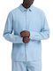 Long Sleeve Linen Shirt in Regular Fit Light Blue