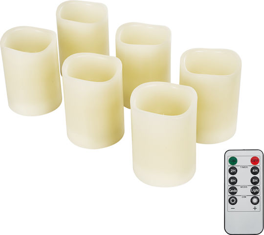 GloboStar Decorative LED Light Warm White 2700K Candle 6pcs 7.6x7.6x10cm