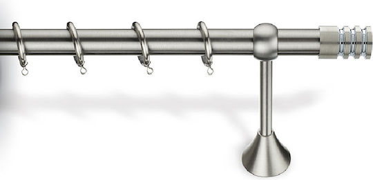 Viobrass Metalic Bâră Pentru Perdele Single Ø25mm 400cm Nichel Mat 7130