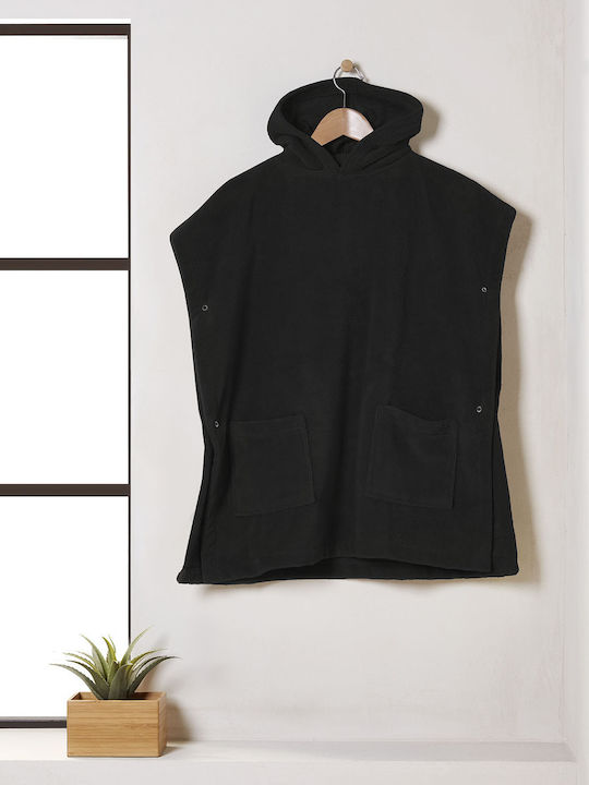 Cannon Cannon Unisex Bademantel Mit Kapuze Schwarz