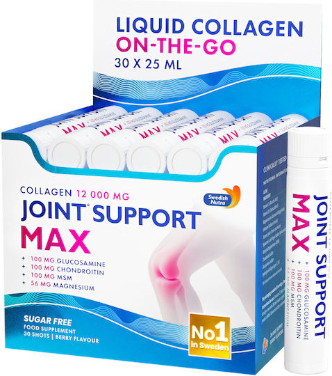 Swedish Nutra Joint Support Max Shots 12000 Mg Течен Колаген On--go 30 X 25 Ml Горски Плодове