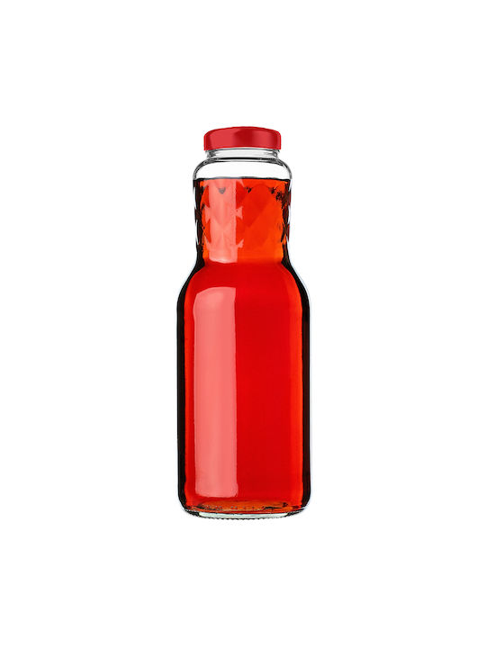 Kadax Glass Water Bottle With Screw Lid Transparent 1000ml