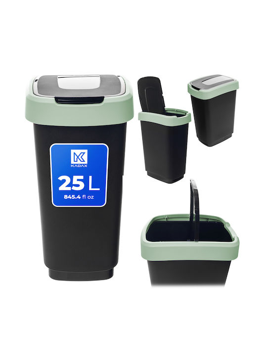 Kadax Coș de Gunoi Plastic Negru 25l
