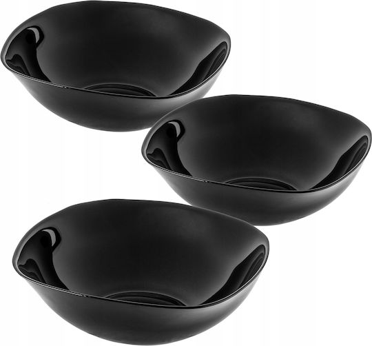 Kadax Servierschalen Quadrat Glas Schwarz 19x19cm 3 Stück