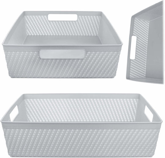 Kadax Καλάθι Αποθήκευσης Πλαστικό Γκρι 33x26cm