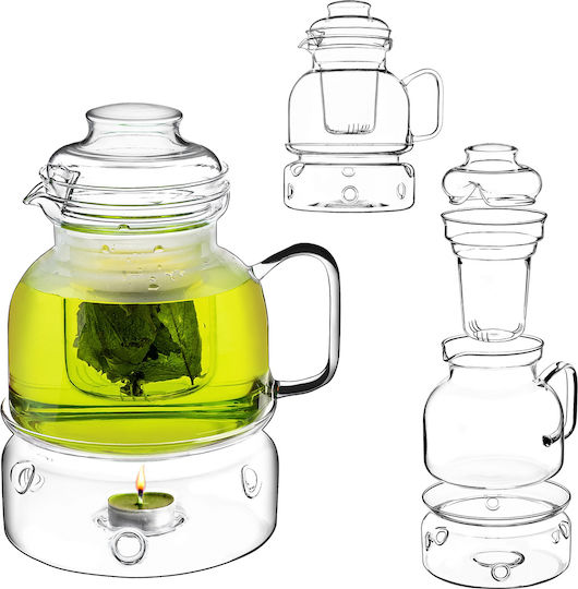 Kadax Τσαγιέρα με Φίλτρο Γυάλινη 1500ml