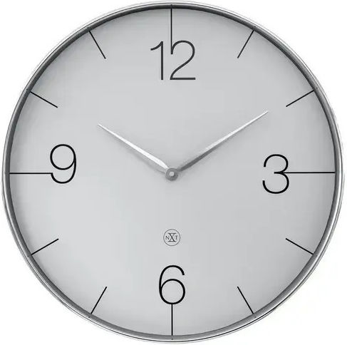 Nextime Ρολόι Τοίχου Πλαστικό Ασημί Ø51cm