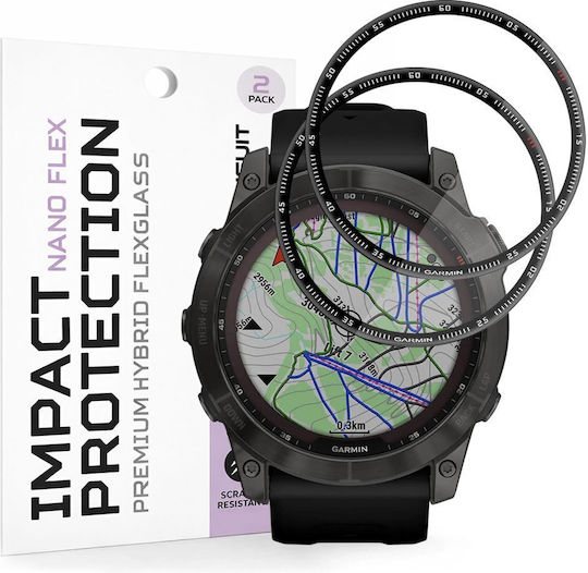 Techsuit Nano Flex Full Face Tempered Glass Pentru Garmin Fenix 7X 2 Bucăți