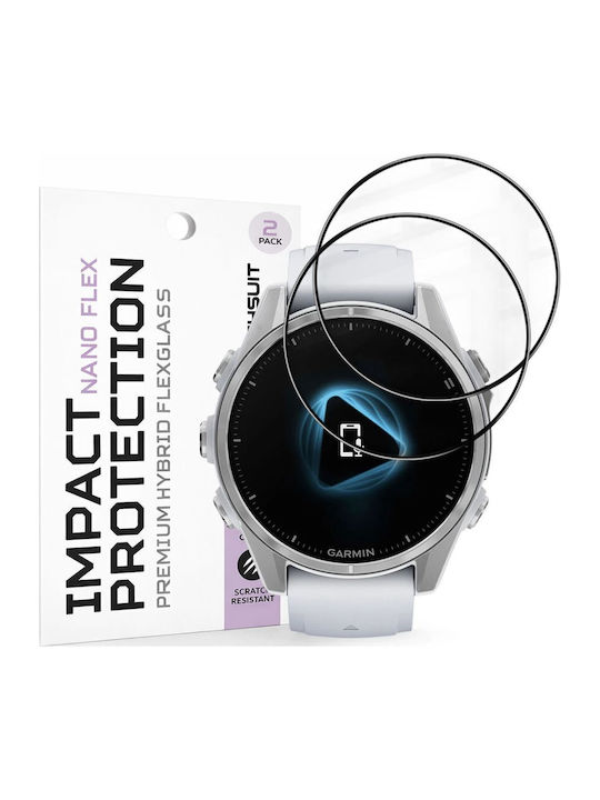 Techsuit Nano Flex Закалено Стъкло За Цялото Лице За Garmin Fenix 8 (43 мм) 2 бр