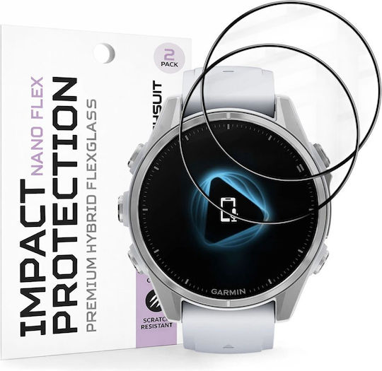 Techsuit Nano Flex Vollflächig gehärtetes Glas Für Garmin Fenix 8 (43 mm) 2 Stück