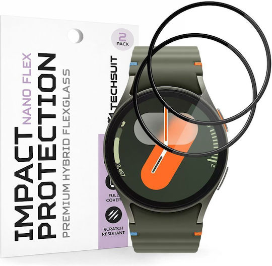 Techsuit Nano Flex Full Face Tempered Glass pentru Galaxy Watch7 40mm 2 bucăți