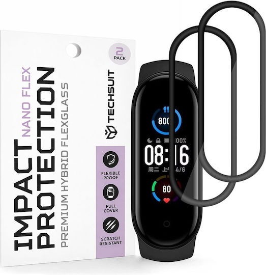 Techsuit Nano Flex Закалено Стъкло За Цялото Лице За Mi Band 5 2 Бр