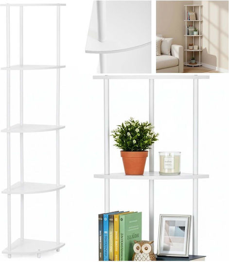 Ecke Bücherregal Weiß 30x30x147cm