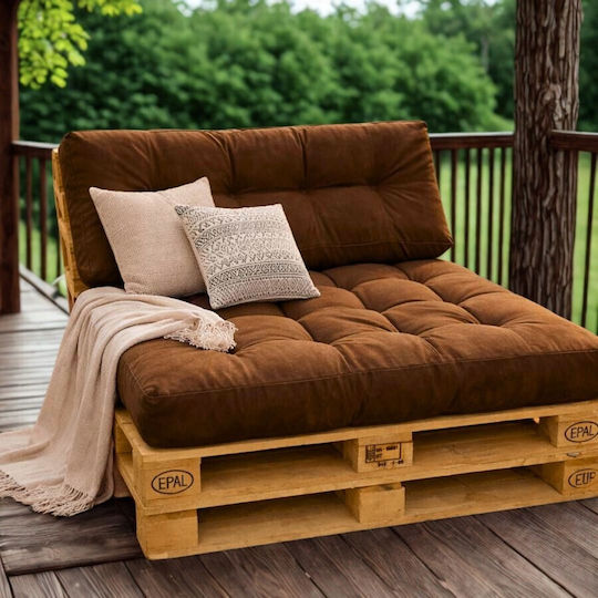Pucioasa Sofa-Kissen Palette Mit Rückenlehne Braun 2 Stück