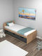 SteweHome Kinderbett Einzel mit Stauraum ohne Matratze Eiche 193,6×91×50cm