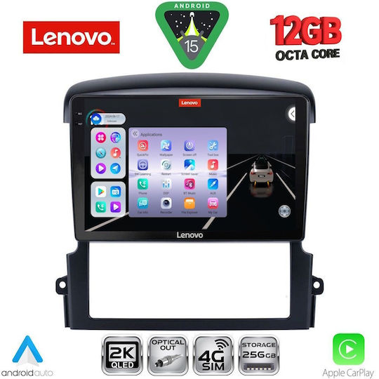 Lenovo Car Audio System for BMW X1 / X3 / X4 Kia Sorento 2006-2009 (Bluetooth/USB/WiFi/GPS/Apple CarPlay/Android Auto) with 9" Touch Screen