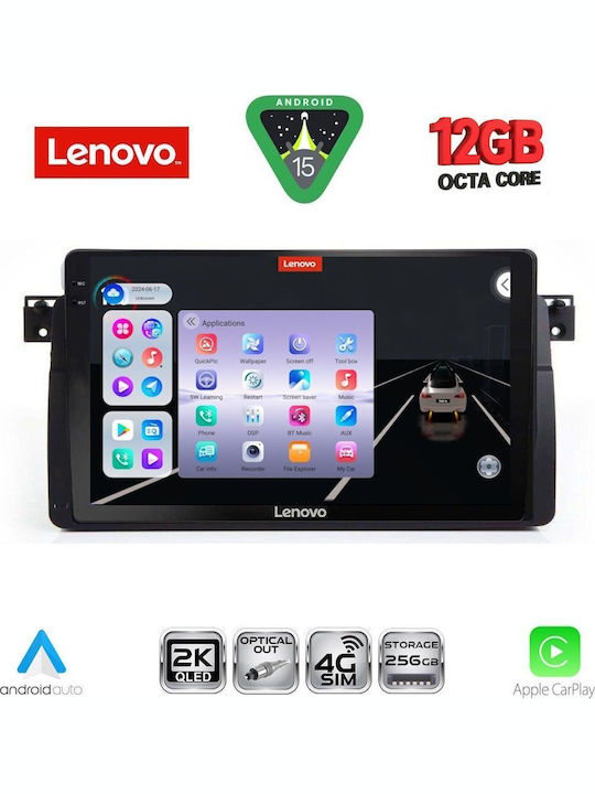 Lenovo Car Audio System for BMW E46 / X1 / X3 / X4 1998-2005 (Bluetooth/USB/WiFi/GPS/Apple CarPlay/Android Auto) with 9" Touch Screen