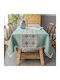 FRIPIA Fripia Leinen Tischtuch Mit Stickerei Blau 140x240cm