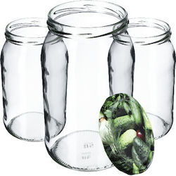 Kadax Borcan Din Sticlă Cu Capac 900ml 8 Buc