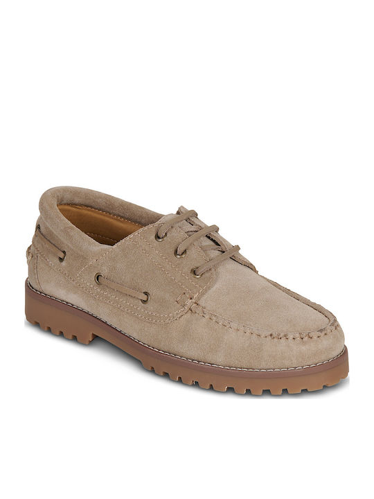 Suede Ανδρικά Boat Shoes σε Μπεζ Χρώμα