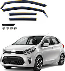 Σετ Ανεμοθραύστες Μπροστινοί και Πίσω για Kia Picanto 2017+ 4τμχ VETRBR0120