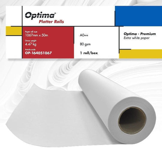 Rollen Plotter Optima Plotter A0++ 80g 1067mm X 50m Optima Premium