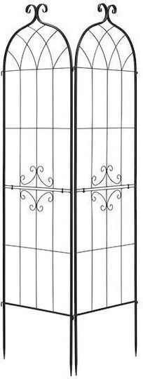 Set 2 Metal Garden Trellises 180 X 52.5 Cm Steel Black Reinforced Frame Set 2 Metal Garden Trellises 180 X 52.5 Cm Steel Black Reinforced Frame