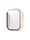 Bizonmobile Husă de Protecție cu Sticlă Temperată Compatibilă Apple Watch 4 5 6 Se 44 mm Roz