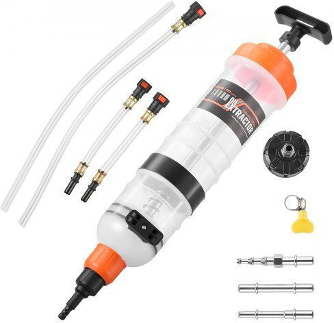 Vevor 1.5 L Fluid Extractor Manual Automotive Fluid Pump Extractor Oil Syringe Long Hose Extension Tubes Easy Oil Change Suction Pump Lawn Mowers Cars Ships Golf Carts Motorcycles