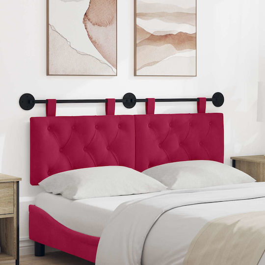 vidaXL Fabric Bed Headboard Cushion Red 130x55cm