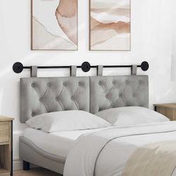 vidaXL LED Headboard Cushion Fabric Grey 130x55cm