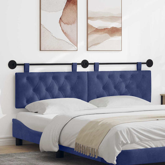vidaXL Fabric Bed Headboard Cushion Blue 190x55cm